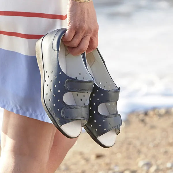 Connie. Lightweight, supportive and ultra-adjustable, our ever-popular leather shoe comfortably fits a range of swelling.