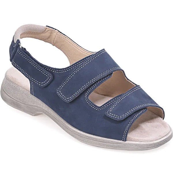 Sunny. A contemporary looking sandal with triple fastenings