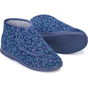 Elise.  Soft, warm, supportive & roomy bootee slipper