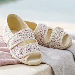 This pretty slipper works equally well as a sandal  for swollen feet